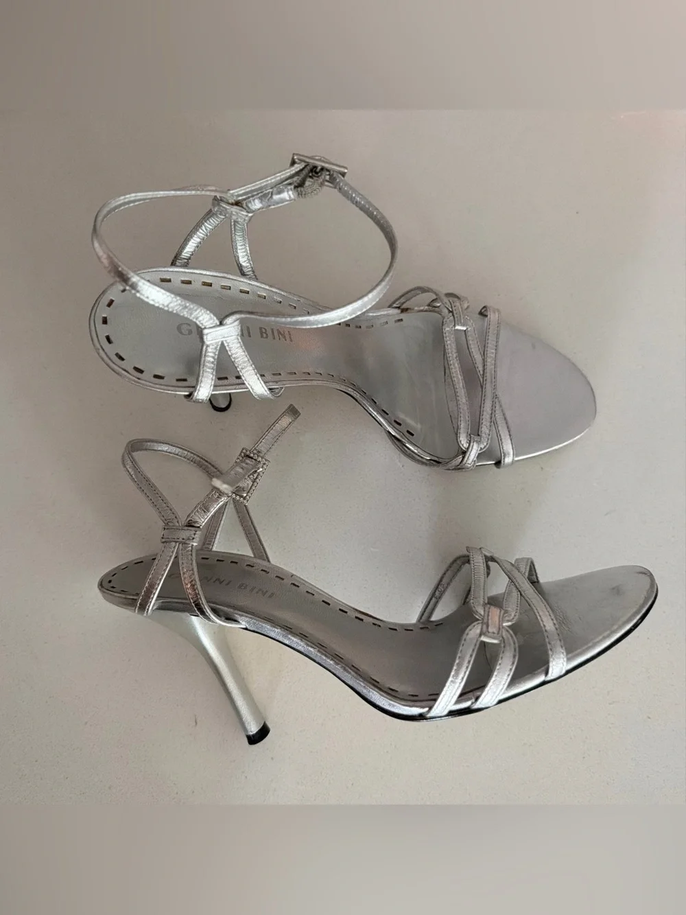 Gianni Bini Silver Strappy Heels